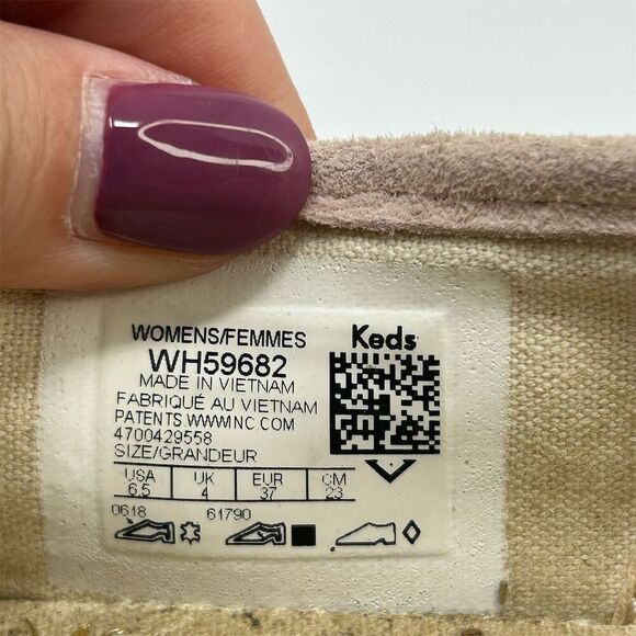 Keds x Rifle Paper Co. Women's Floral Gold and Pink Slip-On Sneakers Size 6.5 - Picture 14 of 14